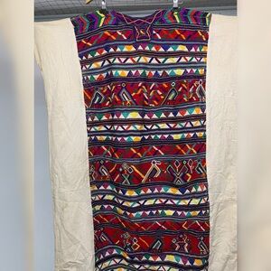 Vintage Nebaj Guatemalan 52" Full-Length Huipil Dress Mayan Folk Textile
